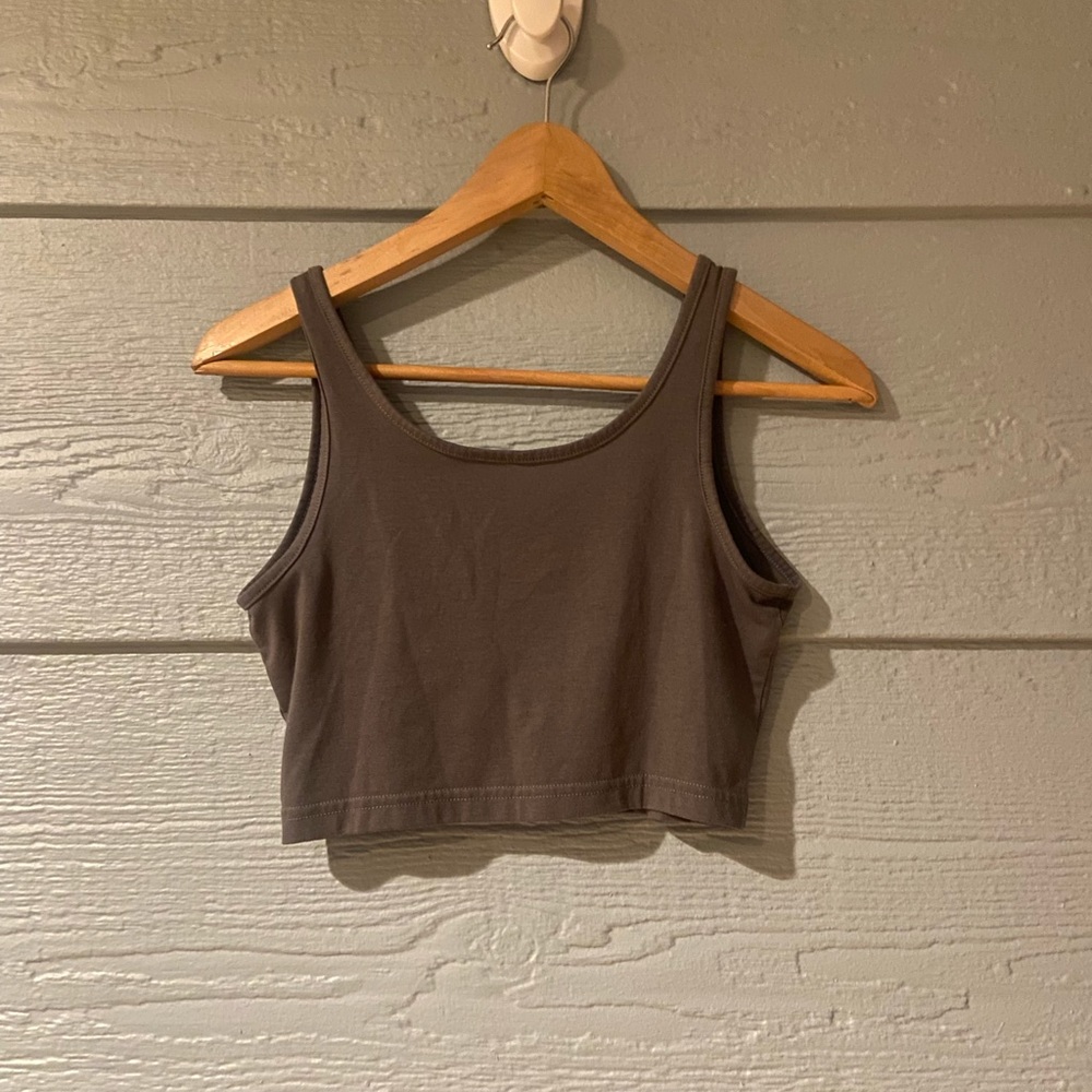 Plain grey crop top
